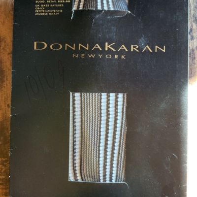 Donna Karan New York Made in Italy Tights NWT  Black Size small/medium  Stripe